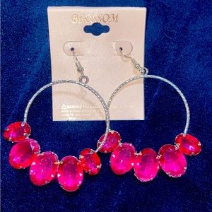 Hot pink blossom earrings